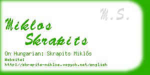 miklos skrapits business card