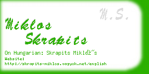 miklos skrapits business card